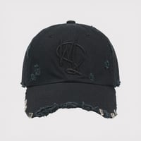 Sigunatured Cap With DAMAGED(CLASSIC TIWLL) WASHED BLACK