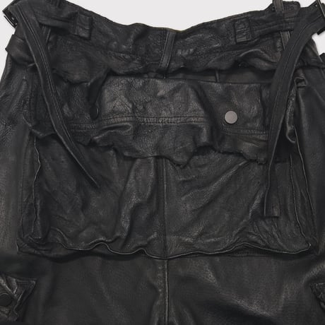 Rustic Edged HBT Short(VEGETABLE TANNING PIG LEATHER) BLACK