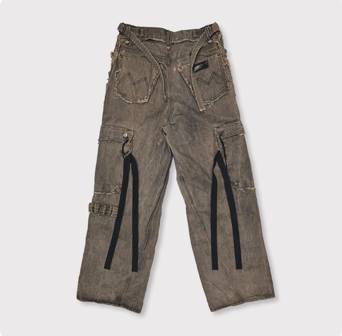 Slash Seam Twist Cargo Jeans(DUST GREY) | MINUS