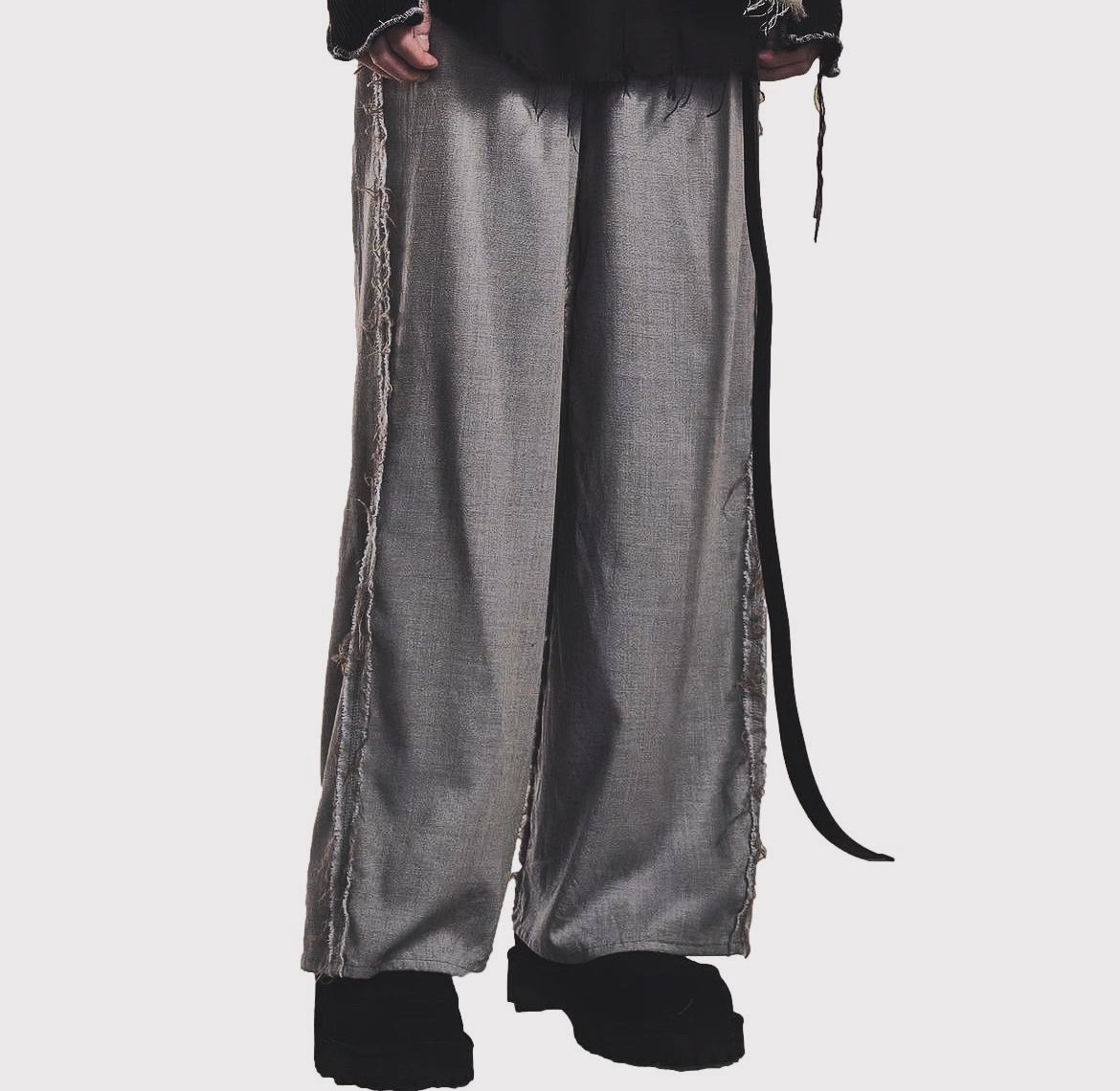Slash Seam Twist Wide Trousers(VIRGIN WOOL)PLAI