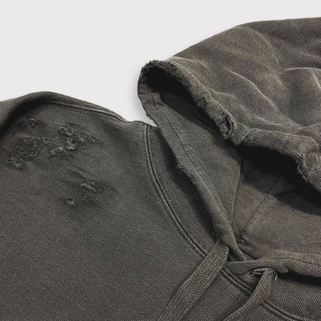 BOOTLEG HOODIE(SIN)AGED BLACK with DAMAGED