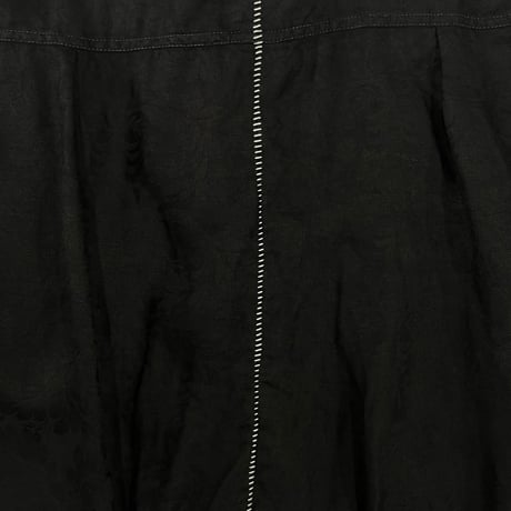 Pleated Blouse With Garment Dyed (ITALIAN AIRFORCE TABLE CLOTH) BLACK