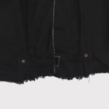 Pleated Blouse With Garment Dyed (ITALIAN AIRFORCE TABLE CLOTH) BLACK