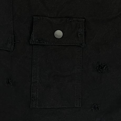 Heavy Cargo Short With Damaged(AGED CANVAS) BLACK