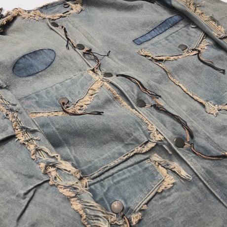 Slash Seam Cut Off M-65 DUST(CLASSIC DENIM) DUST SAX