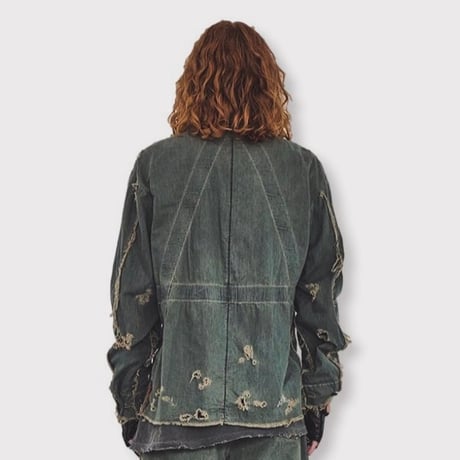 PW Slash Seam HBT Work Shirt With Damaged (FROM COAL MINE)DUST SAX