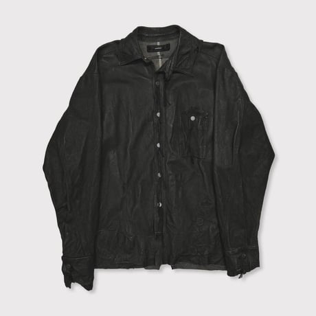 Rustic Edged Work Shirts(VEGETABLE TANNING PIG LEATHER)