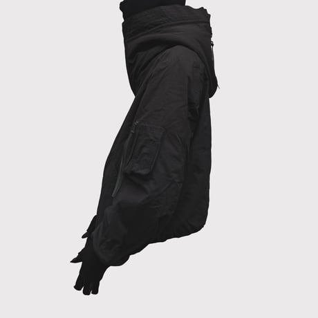 Flight Bomber With Hook DEADSTOCK(VEGETABLE DYED NYLON) BLACK