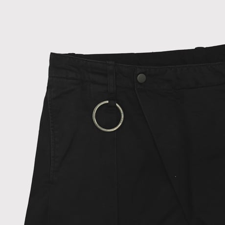 Wrapped Work Trousers With Night-Cut(AGED TWILL) BLACK