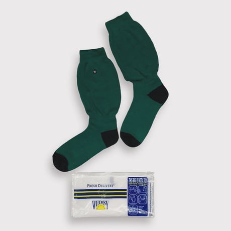 TIMELESS 	x WHIMSY Logo Socks(LOOSE FIT) GREEN
