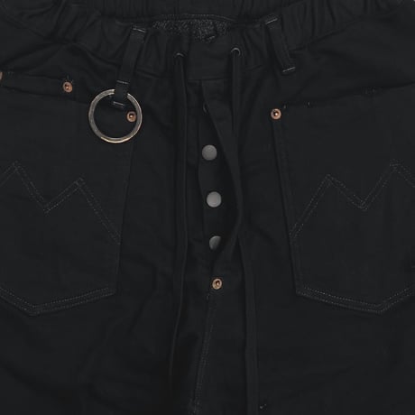 Home Wide Jeans With Damaged(INLAY DENIM) BLACK