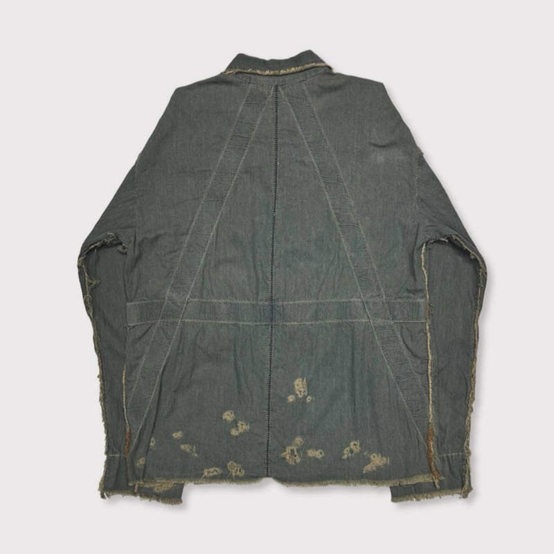 Slash Seam HBT Work Shirt With Damaged (FROM CO