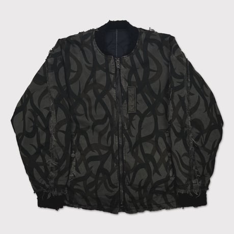 Slash Seam Tribal Camouflage Flight Jacket 20Yeas BK(AGED TWILL)BLACK LINING