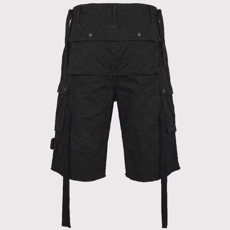 Heavy Cargo Short With Damaged(AGED CANVAS) BLACK