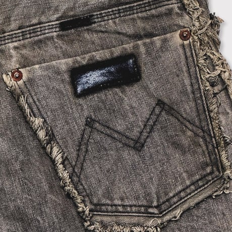 Slash Seam Twist Cargo Jeans(DUST GREY)