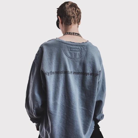 Bootleg Crew Sweat With Repaired(A MAN'S SHADOW)STAIN