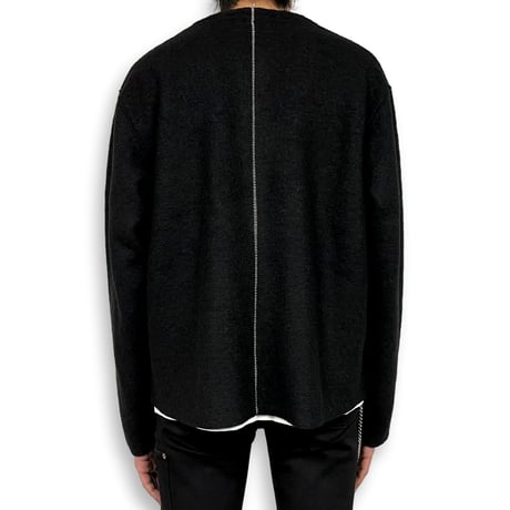 TIMELESS  CUT OFF 1B CARDIGAN BLACK ROSE(COMPRESSION KNIT)