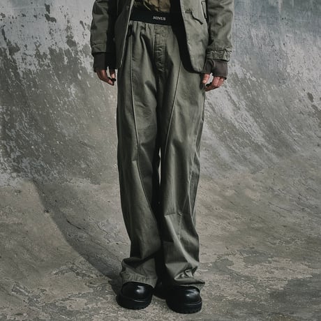 Home Trousers With Night-Cut(AGED TWILL) OLIVE