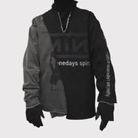 Bootleg Layered Crew Sweat(A MAN'S SHADOW) AGED BLACK