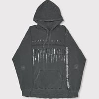 BOOTLEG HOODIE(BLACK SHINE)AGED BLACK with DAMAGED