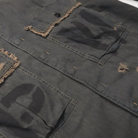 PW Slash Seam HBT Work Shirt With Damaged (FROM COAL MINE)DUST SAX