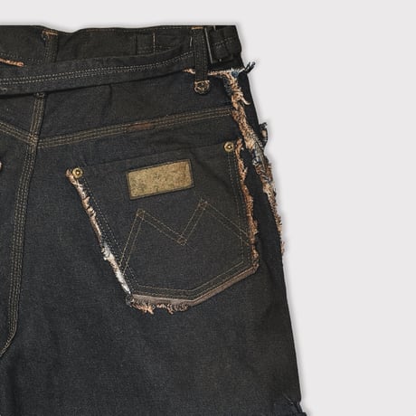 Slash Seam Twist Cargo Jeans(PERSIMMON TANGY DYED)