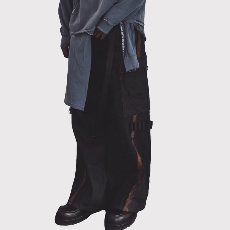 Slash Seam Twist Cargo Jeans(PERSIMMON TANGY DY