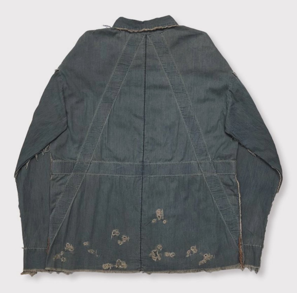 PW Slash Seam HBT Work Shirt With Damaged (FROM