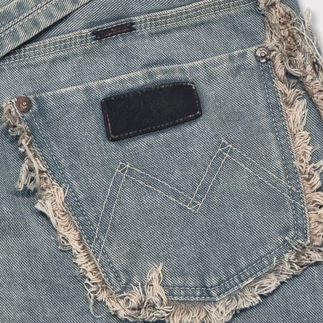 Slash Seam Twist Cargo Jeans(DUST SAX)