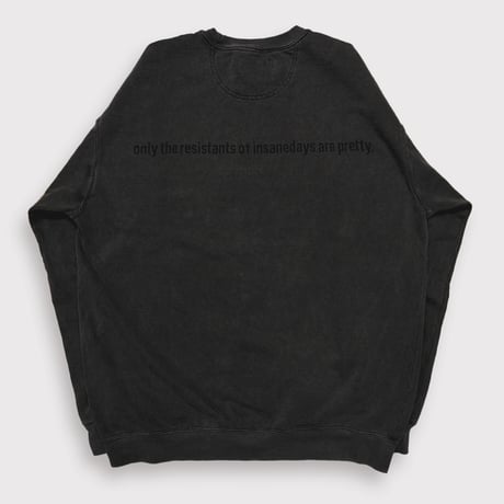 BOOTLEG CREW SWEAT(A MAN'S SHADOW)AGED BLACK