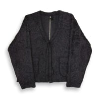 TIMELESS  CUT OFF 1B MOHAIR CARDIGAN MIDNIGHT(ITALIAN MOHAIR KNIT)