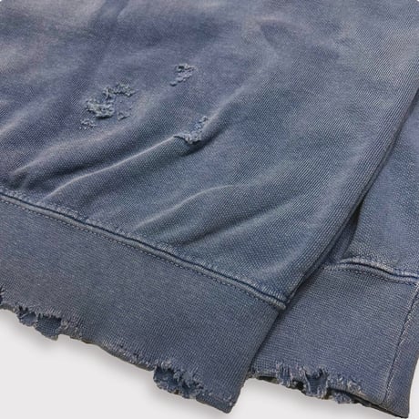 BOOTLEG CREW SWEAT(A MAN'S SHADOW)STAIN with DAMAGED