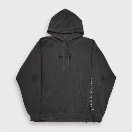 BOOTLEG HOODIE(SIN)AGED BLACK with DAMAGED