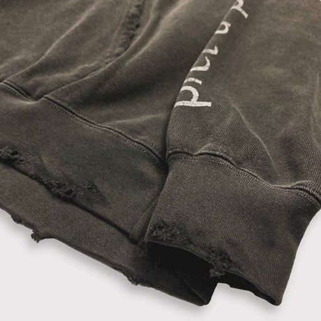 BOOTLEG HOODIE(SIN)AGED BLACK with DAMAGED