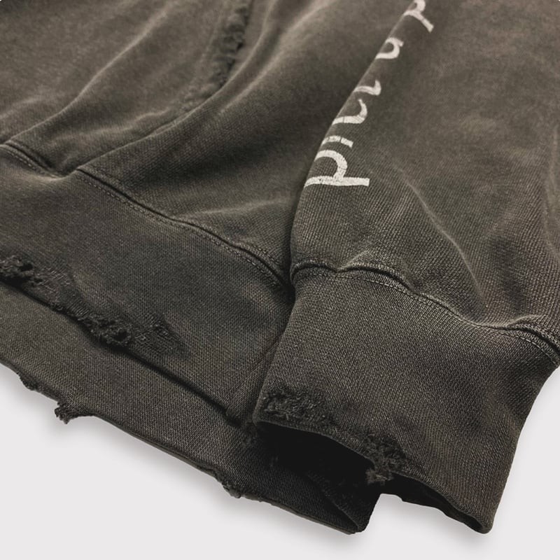 broken“鬼フェード☆襤褸”ターコイズブルー”hood boro knit ミックス シャギーニット