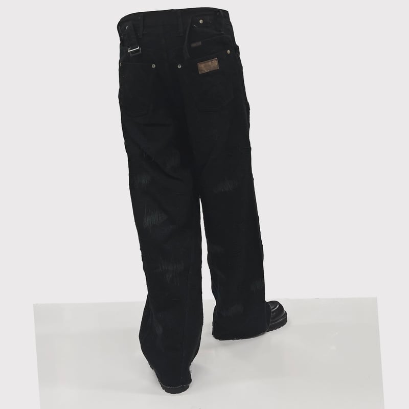 minus （－）100 yearデニムパンツ Twist Seam Lot.20603T R&D(100YEARS DENIM) BLACK