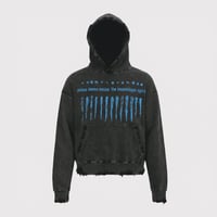 x MUZE Bootleg Wide Sweat Hoodie With Damaged(SHINE)STONE BIOBLEACH BLACK