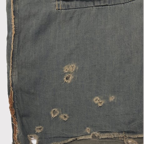 Slash Seam HBT Work Shirt With Damaged (FROM COAL MINE) DUST SAX