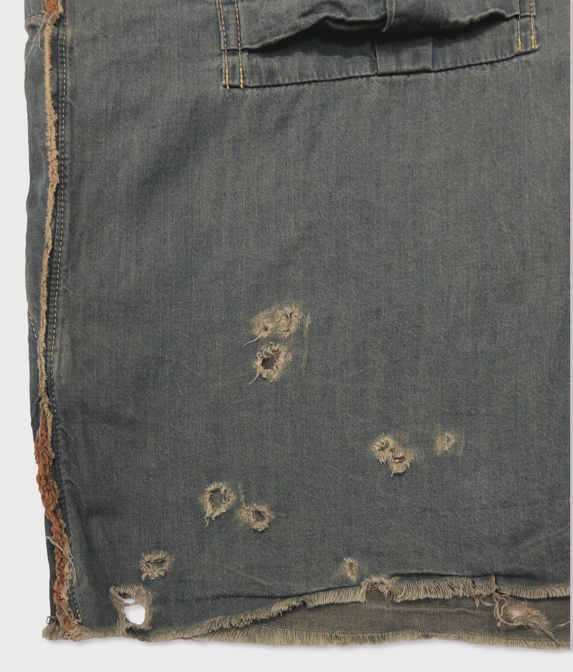 Slash Seam HBT Work Shirt With Damaged (FROM CO