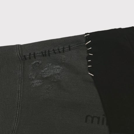 Bootleg Layered Crew Sweat(A MAN'S SHADOW) AGED BLACK