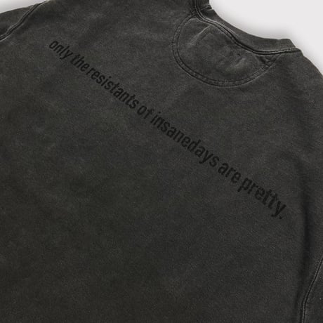BOOTLEG CREW SWEAT(A MAN'S SHADOW)AGED BLACK