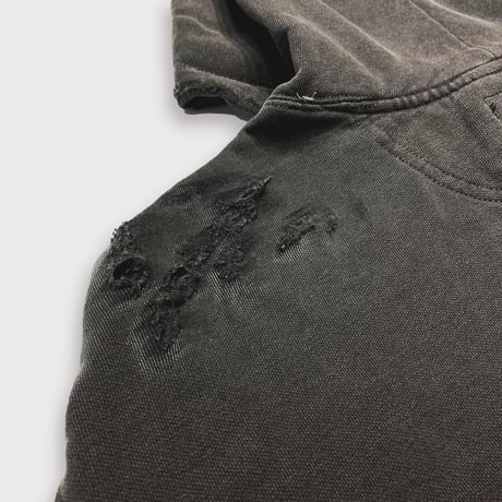 BOOTLEG HOODIE(SIN)AGED BLACK with DAMAGED