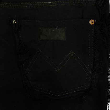 Slash Seam Twist Cargo Jeans(AFTER BLACK)