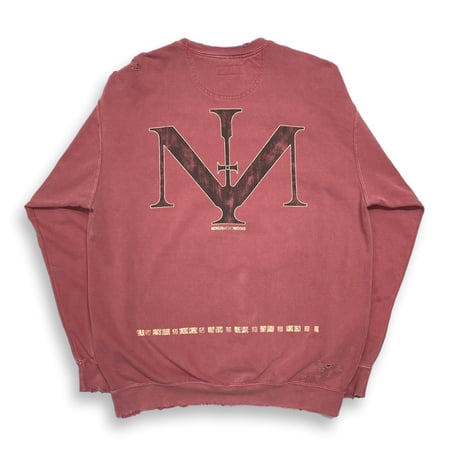 BOOTLEG CREW SWEAT(7SINS)FADED SPOT with DAMAGED