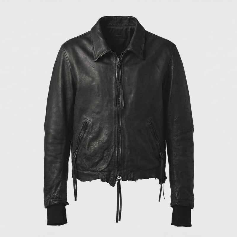 Skin Jacket(VEGETABLE TANNING PIG LEATHER) BLAC
