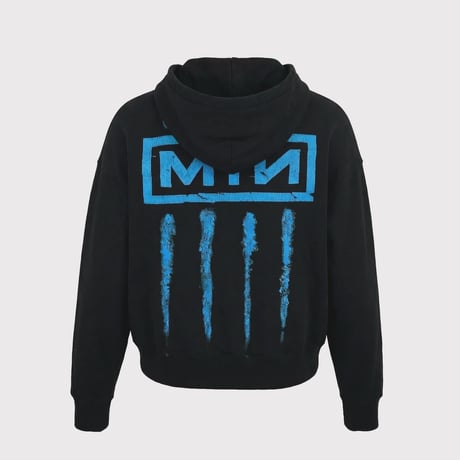 x MUZE Bootleg WIDE SWEAT HOODIE(SHINE)WASHED BLACK