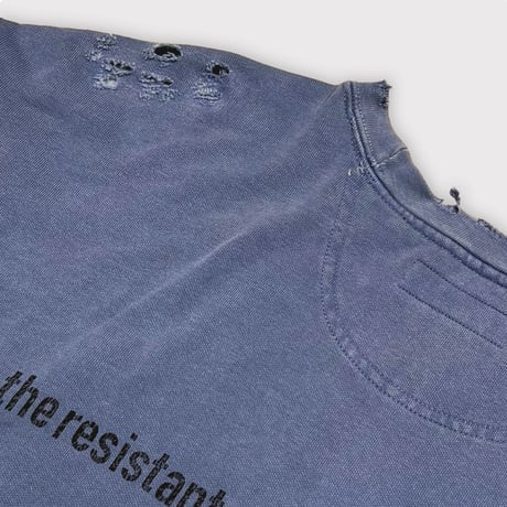 BOOTLEG CREW SWEAT(A MAN'S SHADOW)STAIN with DAMAGED