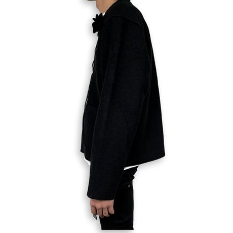 TIMELESS  CUT OFF 1B CARDIGAN BLACK ROSE(COMPRESSION KNIT)