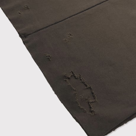 High-Neck Cotton Logo Knit With Damaged(HIGH GAUGE RIB KNIT)OLIVE