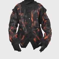 Tribal Camouflage Mohair Cardigan(KID MOHAIR)
